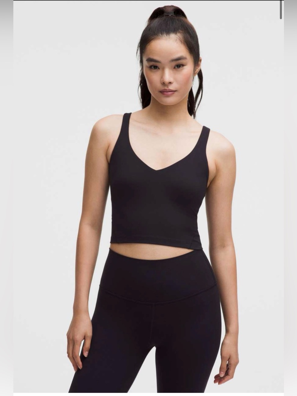 Lululemon Align Tank Top Black Size 2 Nulu Cropped Athleisure Yoga